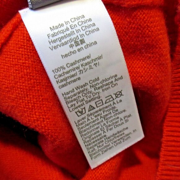 NWT J.Crew Cashmere Shrunken V-neck Sweater in Guarana Orange Pullover XL - Picture 4 of 5
